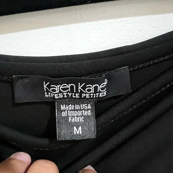 Karen Kane Elegant Black Off-Shoulder Dress - Picture 3 of 5